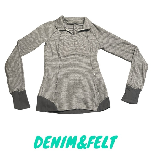 Lululemon Runderful 1/2 Zip Mini Check Pique White Heathered Slate | PRELOVED 🩶 - Picture 10 of 16